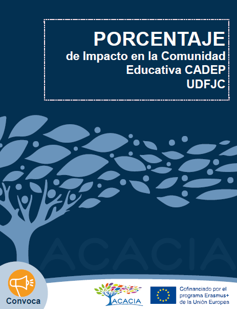 Portada del documento porcentaje de impacto en la comunidad educativa CADEP UDFJC