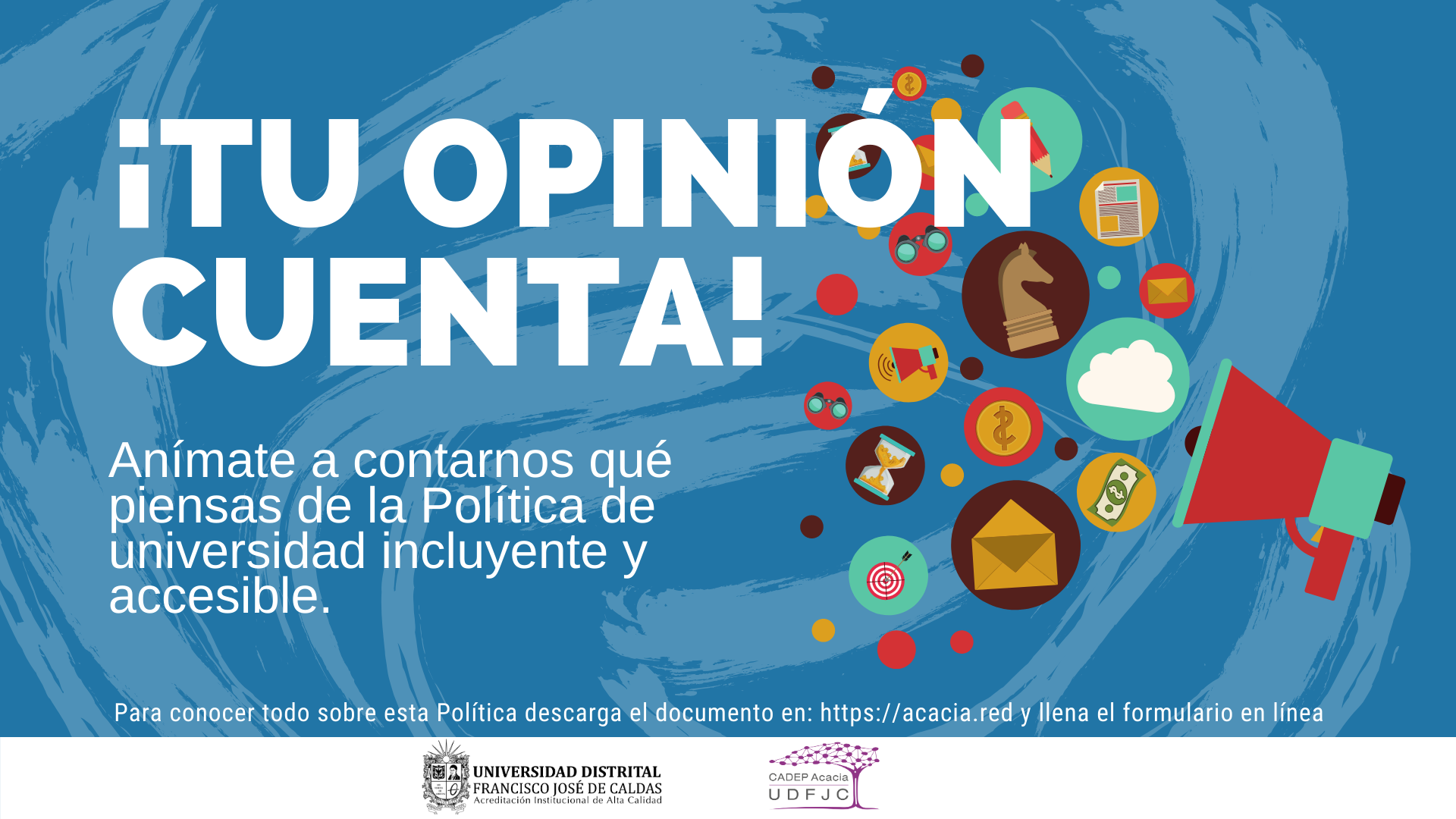 SALVAPANTALLAS para participación de encuesta sobre política de inclusión