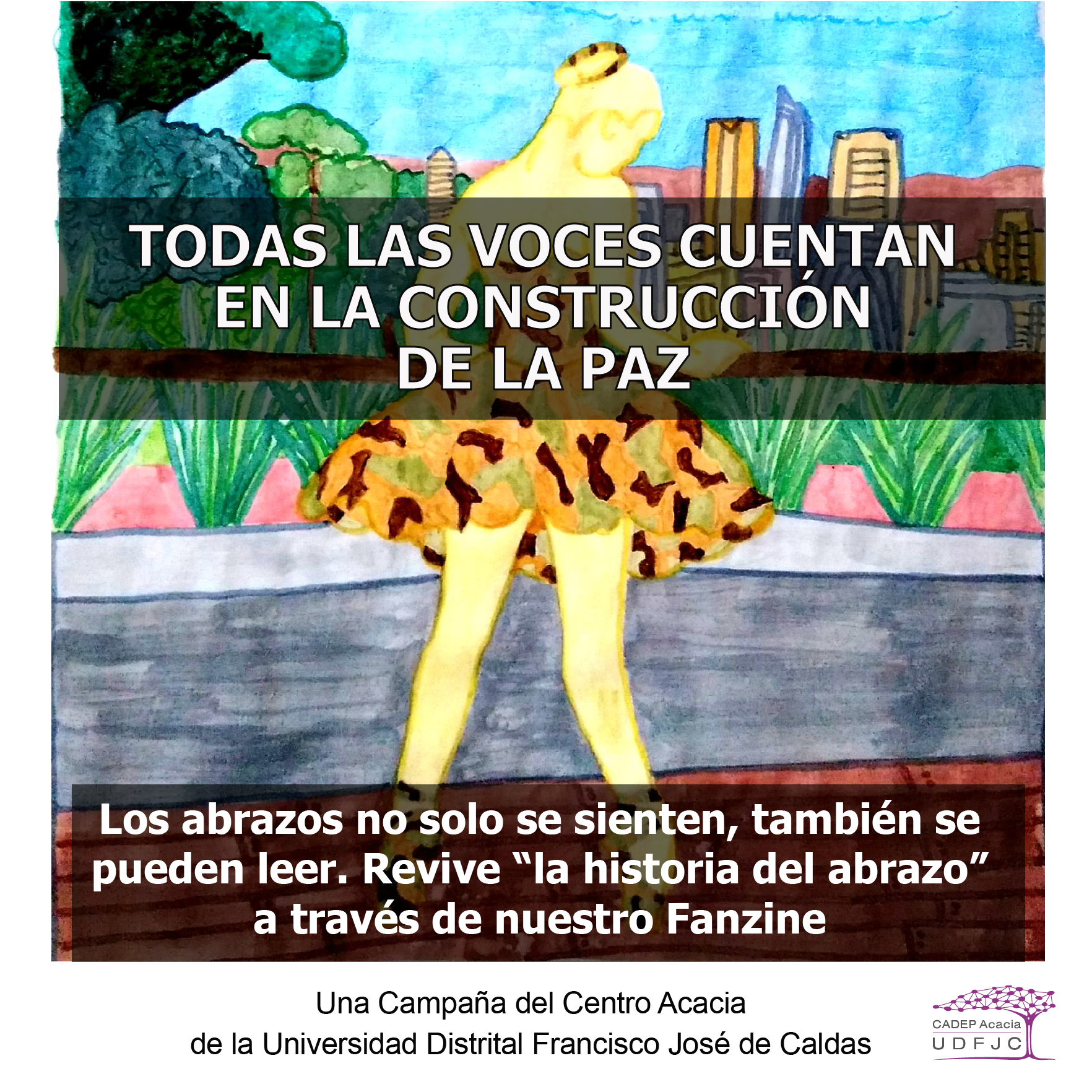 Fanzine con la historia del abrazo, una campaña del Centro Acacia