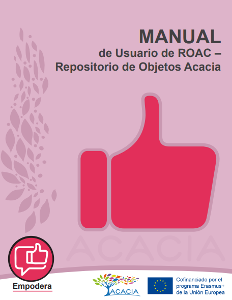 Portada de manual de usuario de ROAC (Repositorio de Objetos Acacia)
