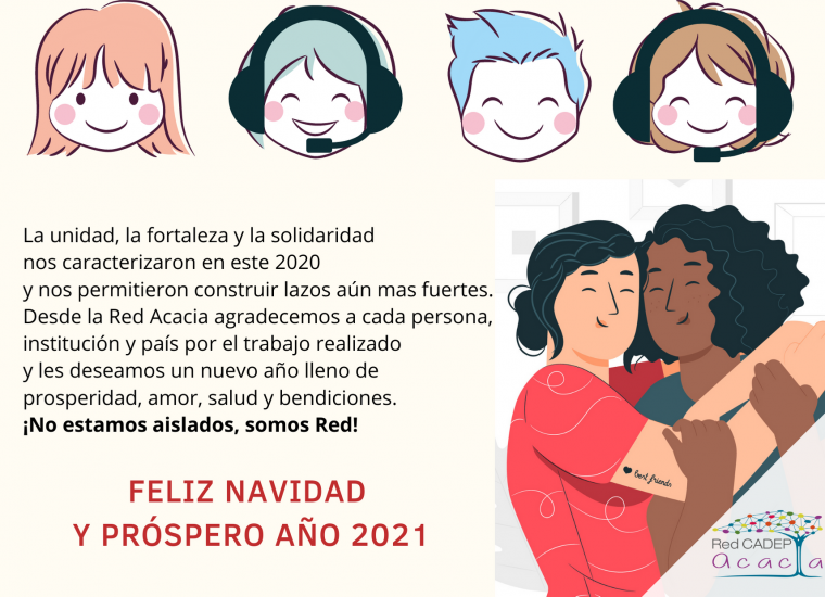 Tarjeta de Navidad Red Acacia La unidad, la fortaleza y la solidaridad nos caracterizan en este 2020 y nos permitieron construir lazos aún más fuertes. Feliz navidad y próspero año 2021
