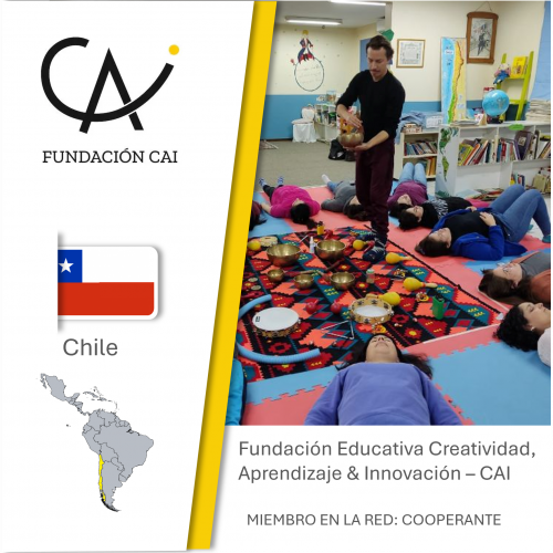 Fundación CAI Miembro Cooperante Logo de la Fundación CAI, Bandera de Chile, Fundación como miembro cooperante de la red
